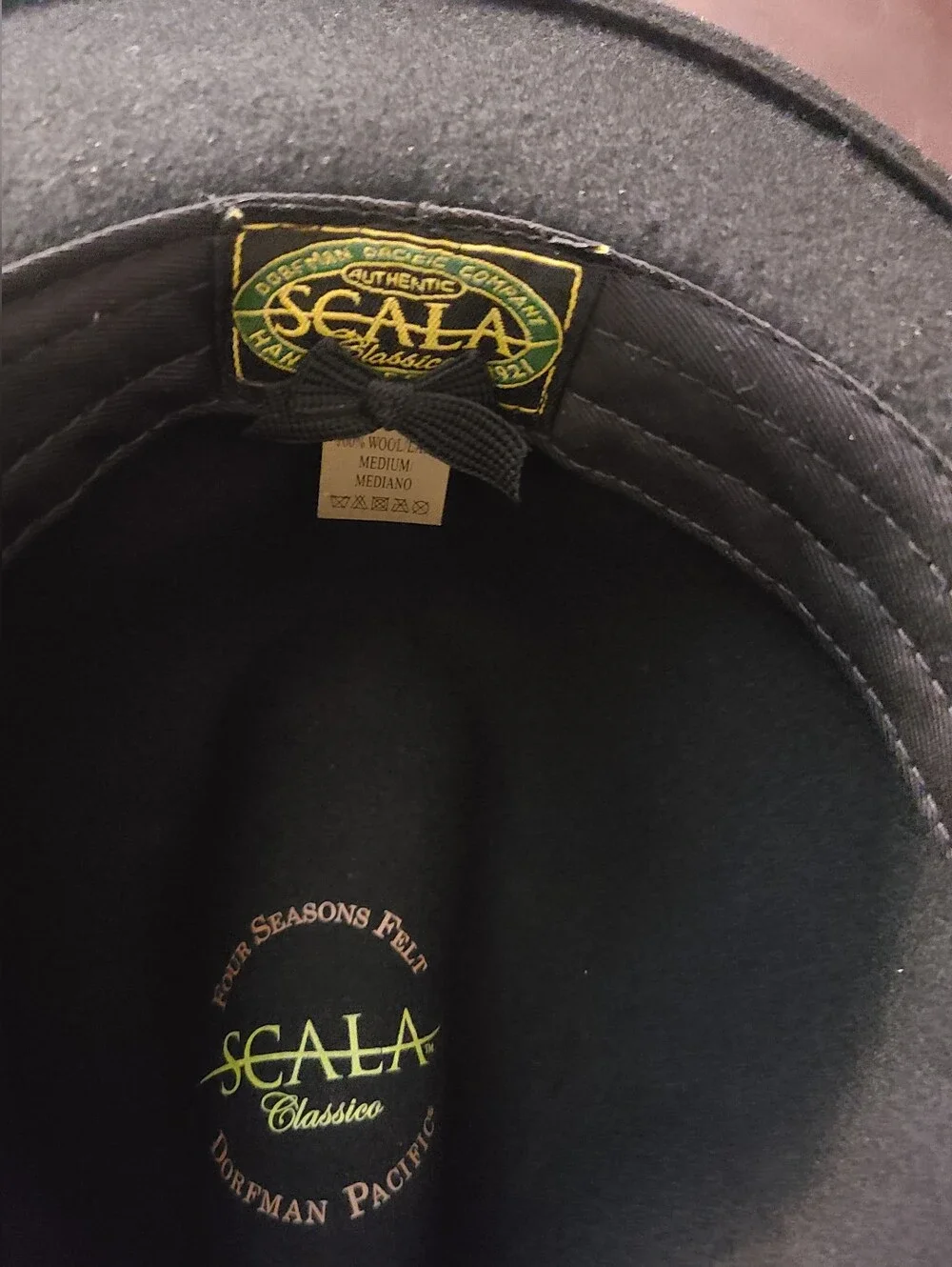 Scala Classico Sierra Men's Crushable Wool Felt Outback Hat Black Medium M